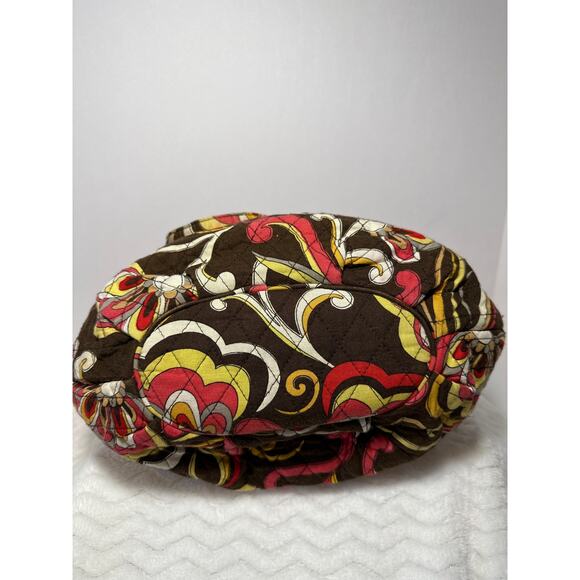 Vera Bradley Puccini Brown Floral (retired) Shoulder Bucket Bag - Picture 4 of 7